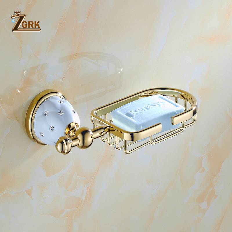 ZGRK Bathroom Holder Chrome Soap Dish Wall mounted soap box Anodizing Surface Kitchen Mounted Holder