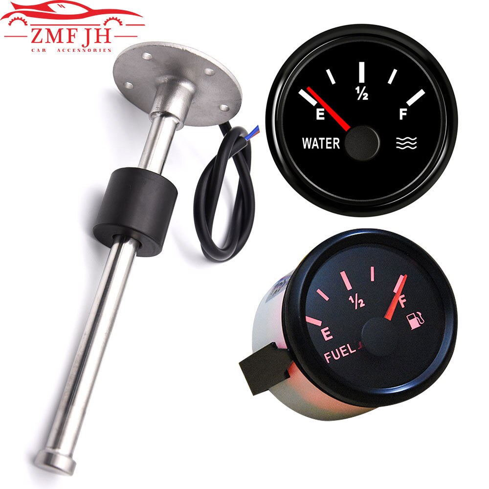 150-350mm Water Fuel Level Sensor Indicator 190ohm Fit 52mm Digital Water Gauge Tank Fuel Meter for Yacht Boat Car Motorcycle