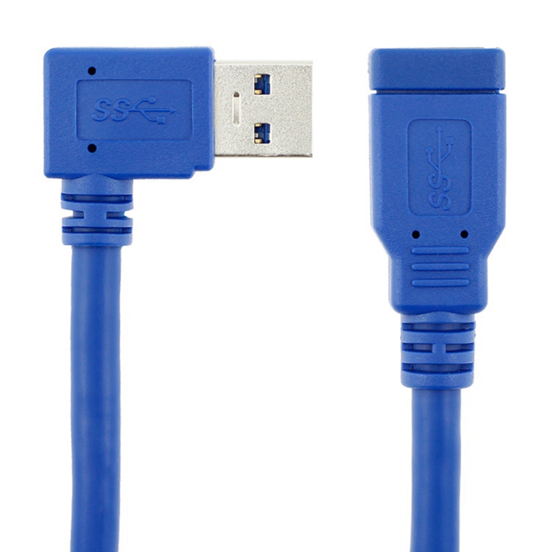 USB3. 0 Extension Cable Right Elbow USB90 Degree Data Cable USB Connection Cable Male To Female Adapter Cable 0.3M: Default Title