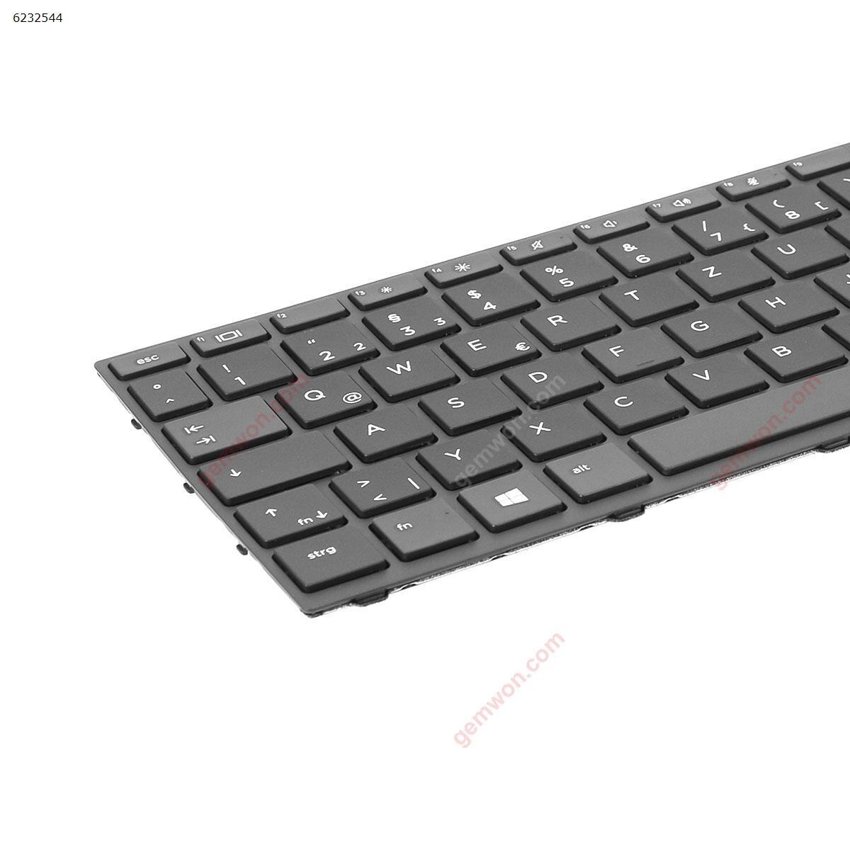 German QWERTZ Replacement Keyboard for HP Probook 450 G5 455 G5 470 G5 Laptop Black with Frame