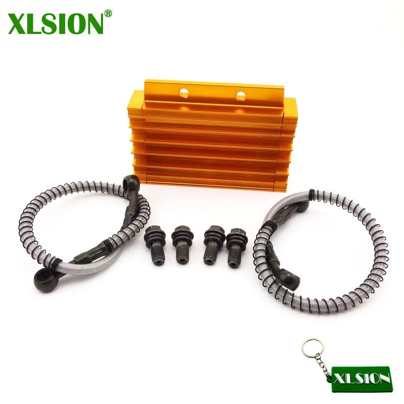 XLSION Gold CNC Aluminium Ölkühler Kühler Für Grube Schmutz Motor- Fahrrad Motorrad 125cc 140cc 150cc SSR YCF DHZ Braaap stampfen
