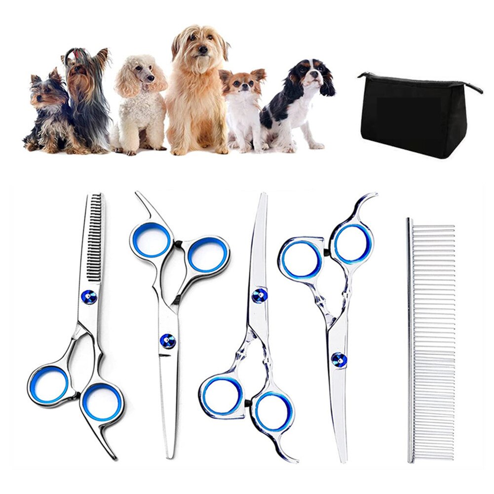 6 Inch Hund Pflege Schere Set Pet Haar Trimmen Werkzeug Edelstahl Gekrümmte Schere Katze Hund Haar Schneiden Schere