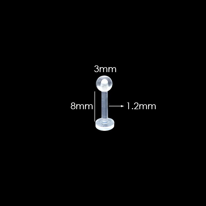 Labret piercing Lip piercing Women Accessories 12pcs Style Piercing Tongue Barbell Stud Bone Pin Clear Transparent Bioflex