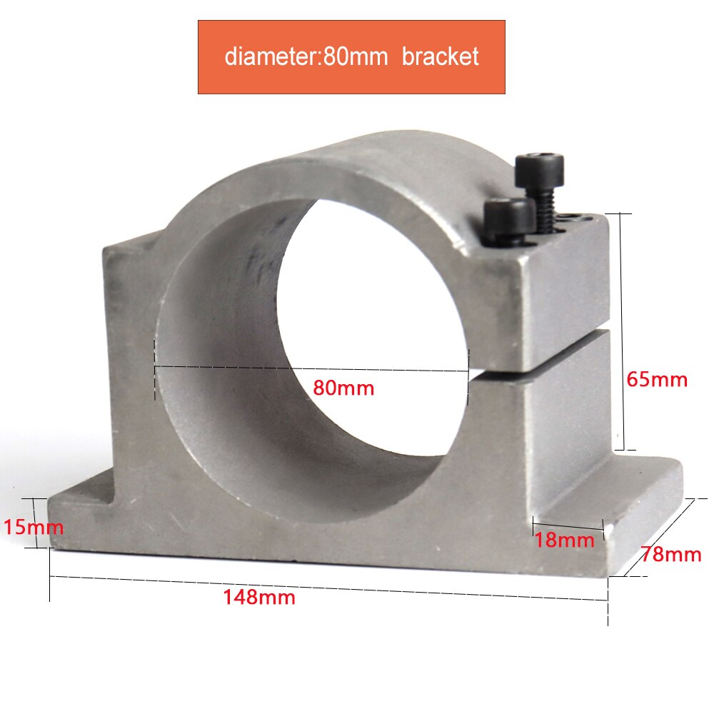 52mm / 65mm /80mm / 100mm diameter Spindle motor cast aluminium bracket for CNC engraving milling machine spindle: 80mm clamp