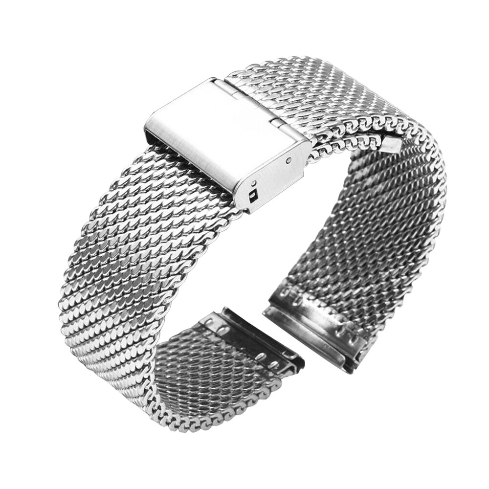 18mm 20mm 22mm 24mm Quick Release Universal Milanese Armband Uhr Band Mesh Edelstahl Strap Handgelenk gürtel Armband Schwarz: Silber / 18mm