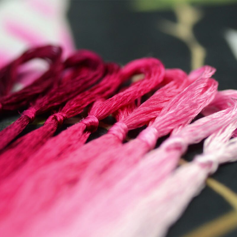 20 meters each spool Silk thread spool embroidery DIY handmade embroidery thread charming pink