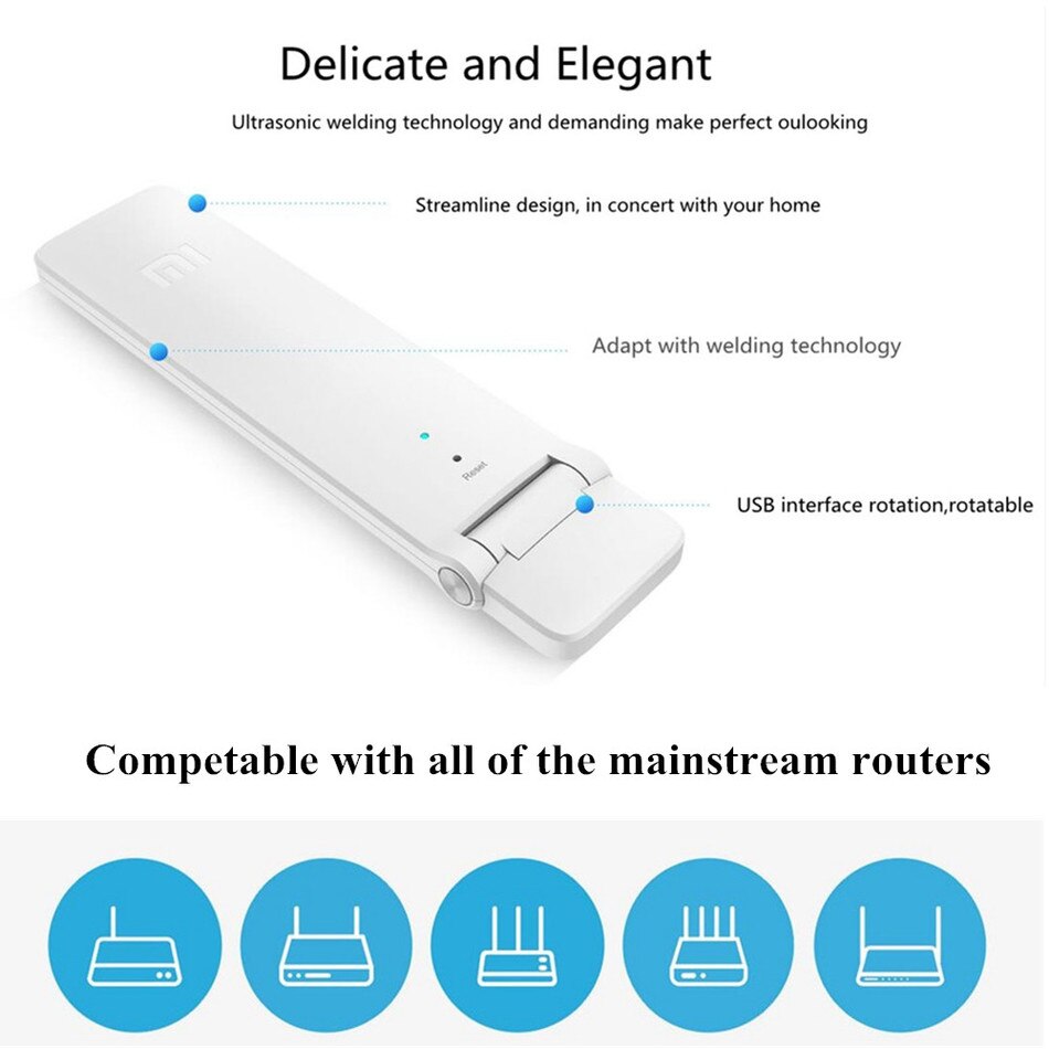Original XiaoMi Mi WiFi amplificateur 2 routeur 300 M Mini répéteur Wi-Fi sans fil extenseur de réseau USB Version anglaise