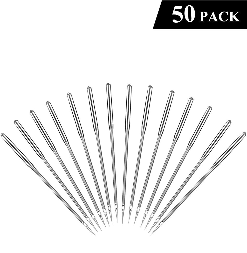 50pc Threading Industrial And Domestic Overlock DIY Sewing Accessories Sewing Machine Needles Universal Regular Point for Singer