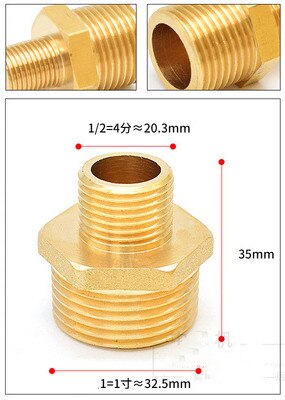 Messing rør sekskantet nippel fitting lynkobling adapter 1/8 1/4 3/8 1/2 3/4 1 bsp han til han gevind vand olie gas stik: 4-g1