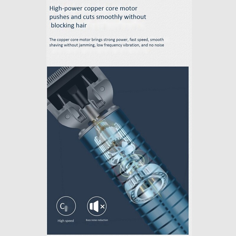 Portable Electric Pro T-Outliner Cordless Trimmer Wireless Hair Clipper Set