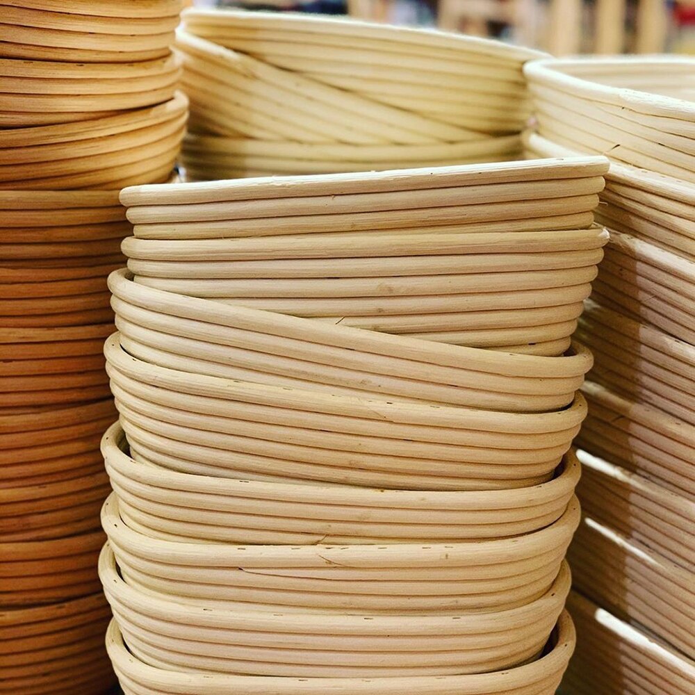 UPORS Natural Bread Proofing Basket Rattan Oval Wicker Sourdough Dough Fermentation Banneton Bread Basket