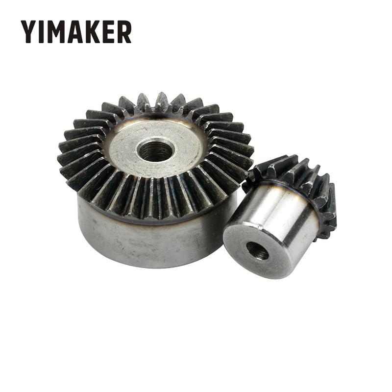 Yimaker ett par koniska kugghjul metallväxel 90 graders parning av kugghjul 1.5. 1.5m 15t och 30t 1:2