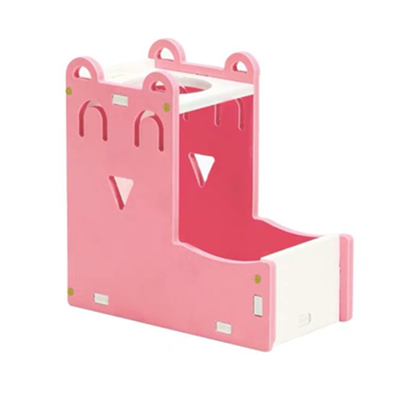 Cuenco de comida para mascota pequeña, jaula para hámster, cuenco de agua de beber cuadrado, alimentador de ardillas Multicolor, suministros para mascotas: pink