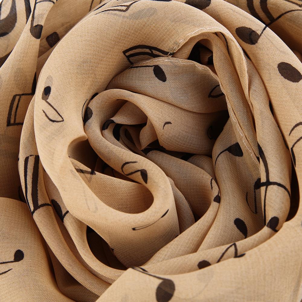 Musiknot chiffong sjalar dam scarf sjal långa stoles fjäderljuddämpare infinity scarf bästsäljande