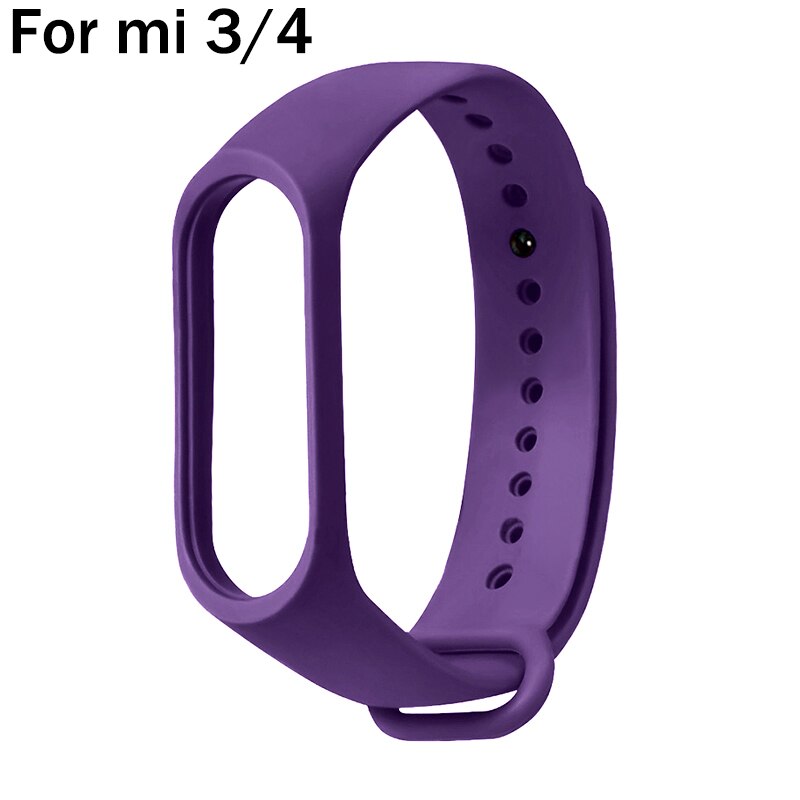 Inteligentna bransoletka dla Xiaomi Mi Band 6 5 pasek silikonowy MiBand 3 4 bransoletka pasek na rękę dla Xiaomi Mi Band 6 wymienny pasek do: Purple for mi 3 4