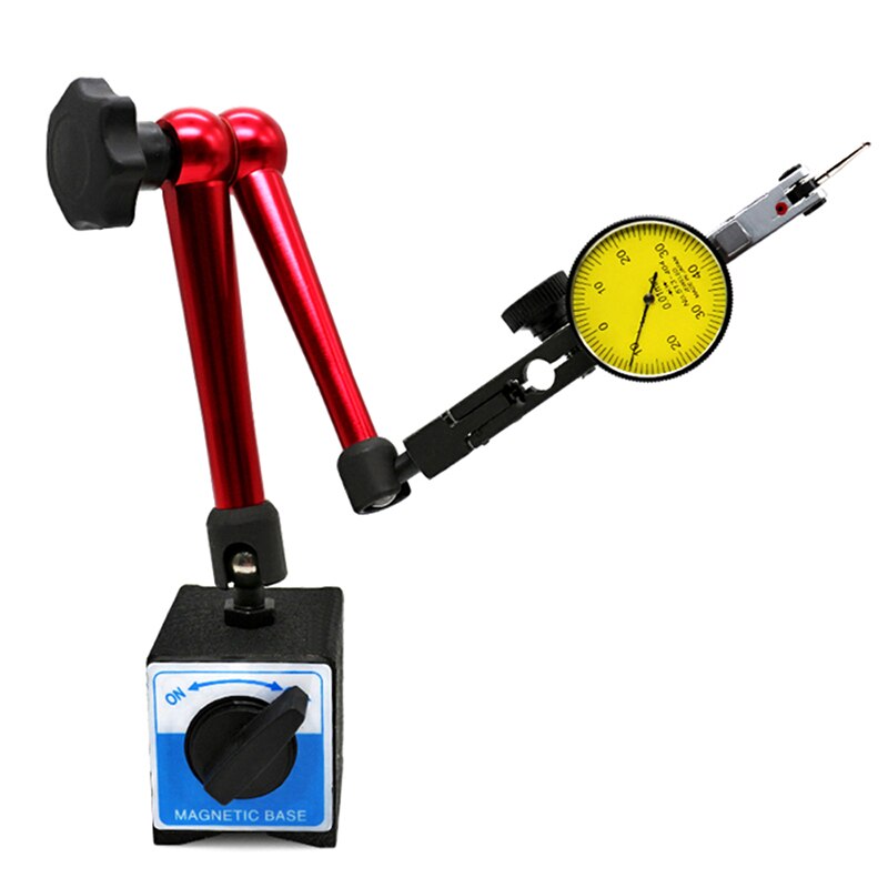 Taytools Magnetic Base With Dial Test Indicator - 0.0005 Resolution, 176 Lb Holding Power