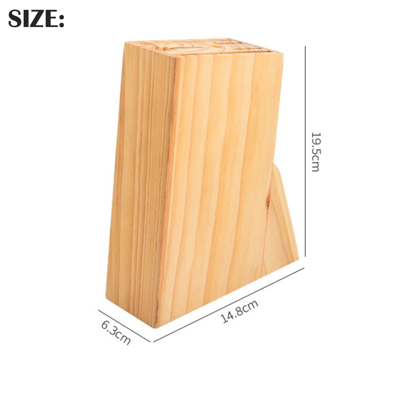 Universal Wooden Knife Block Holder Functional Bamboo Knife Block Stand Knives Storage Box Organizer Kitchen Accessories Tool