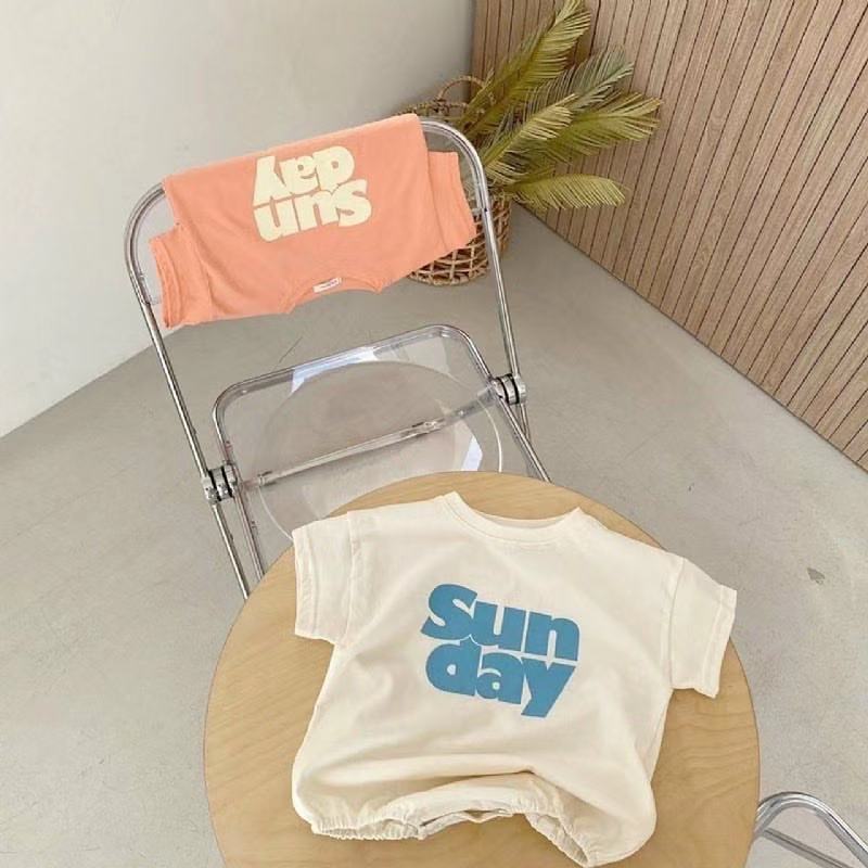 7676 Peuter Baby Romper Zomer Gedrukt Zondag Jongen Romper Baby Meisje Een Stuk Kleding Katoen Casual Baby Kleding outfit