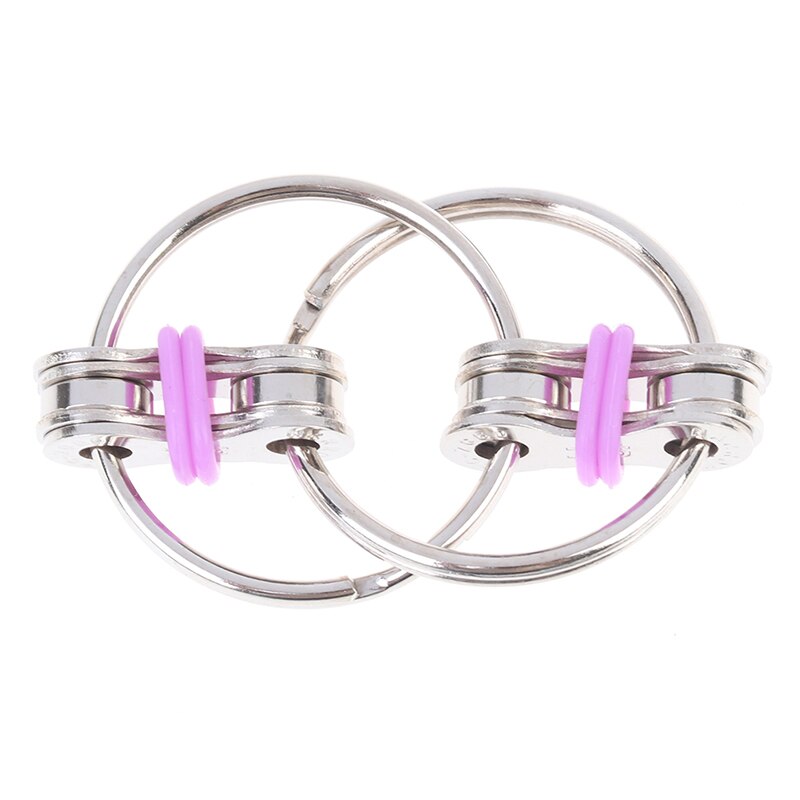 La descompresión cadena Fidget Spinner mano Spinner tri-Spinner dedo juguetes bicicleta cadena Anti-estrés juguete llavero anillo de llave: PP