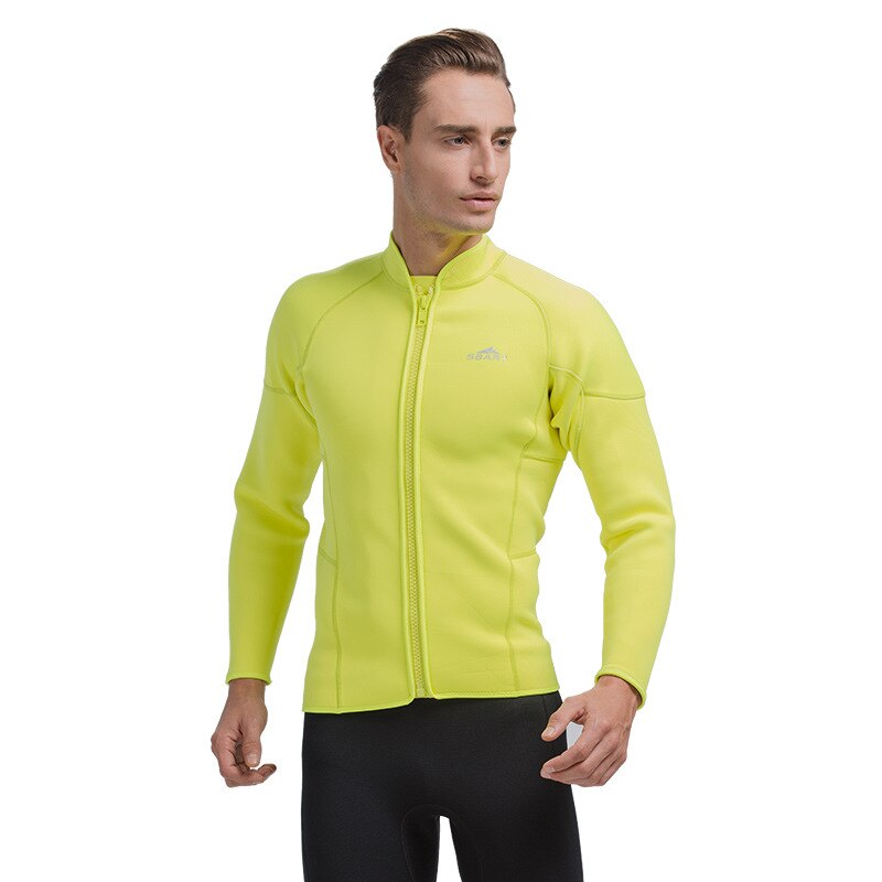 SBART 1 pieza 3MM Zip Up traje de neopreno chaqueta de buceo para hombres traje de baño de manga larga surf ropa de navegación DCO