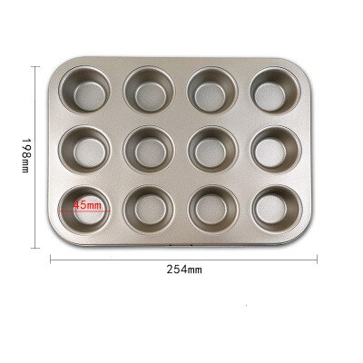 duty carbon steel cupcake baking tray 12 mini cup cupcake shaped cake pan,nonstick cupcake baking tray cupcake mold: 25.4x19.8x2.2cm