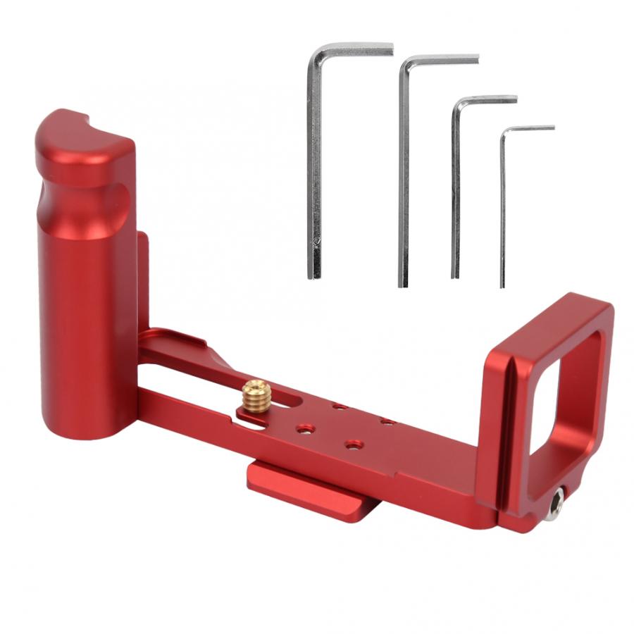 Quick Release Plate Vertical L-Shaped Bracket Grip Holder for SONY RX100/II/III/IV/V/VI: Red