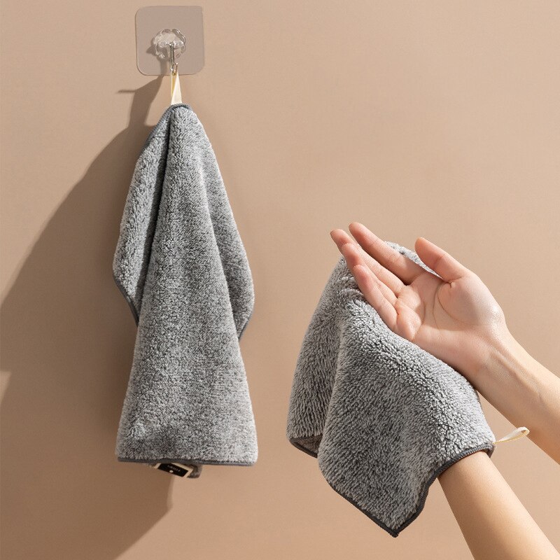 1/3pcs Anti-grease Wiping Rags Kitchen Microfiber Cleaning Cloths Thickened Bamboo Charcoal Super Absorbent Dishcloth
