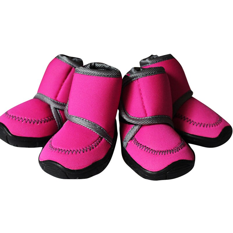 Non-slip Solid Winter Pet Dog Shoes Small Big Dog's Boots Non Slip XXS-XXL for ChiHuaHua Pet Shoes: Rose / L