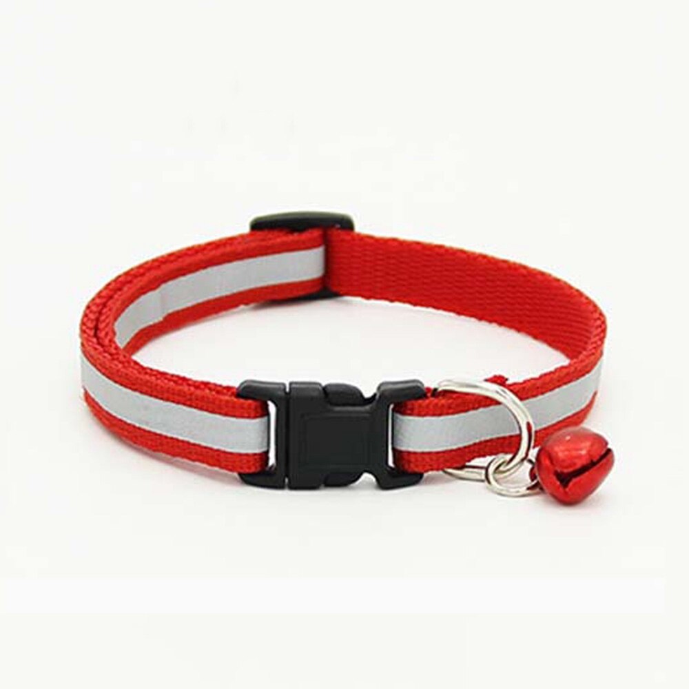 Pet Cat Dog Collar Nylon Strap Bell Reflective Collar Adjustable Collar Dog Puppy Necklace Pet Cat Safe Leash Accessories