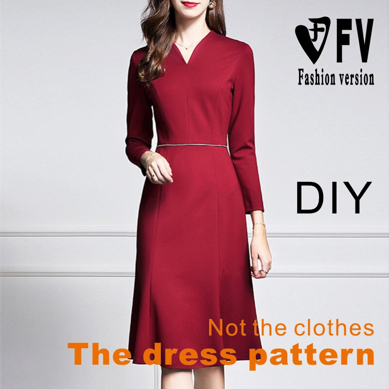 Pattern Making Women's Long Sleeve Dress Cutting Drawings Clothing Pattern BLQ-505