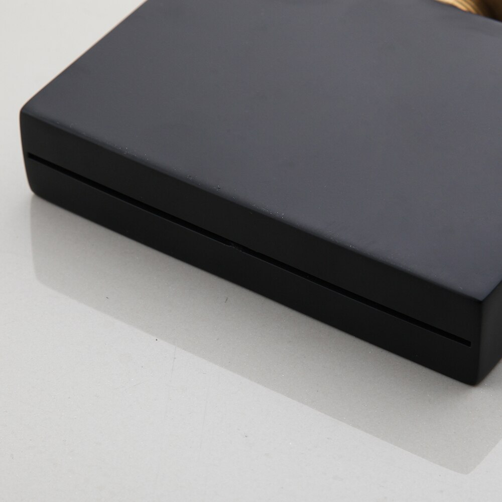 KEMAIDI Matte Black torneira bico Chrome Polish LED Cachoeira Alterar bacia banheiro água Sink Toque Mixer torneira da banheira