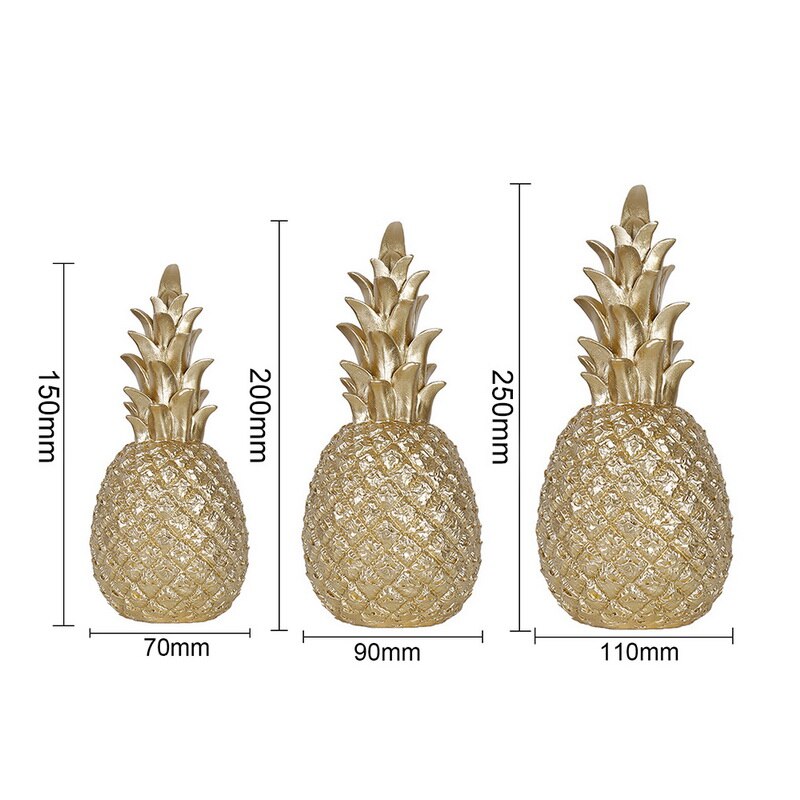 Moderne nordisk moderne hjem dekor gyldne ananas ornamenter vin skap vindu skrivebord rekvisitter rekvisita hjem dekorasjon