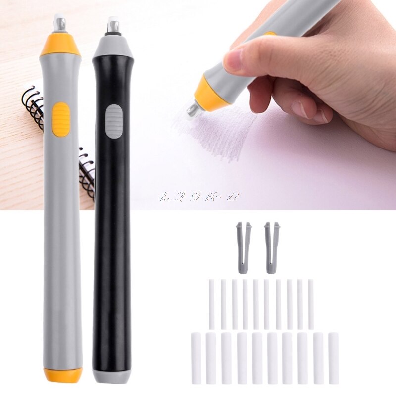 Electric Rubber Eraser Sketch Drawing Erasing Battery Office Stationery School Supplies