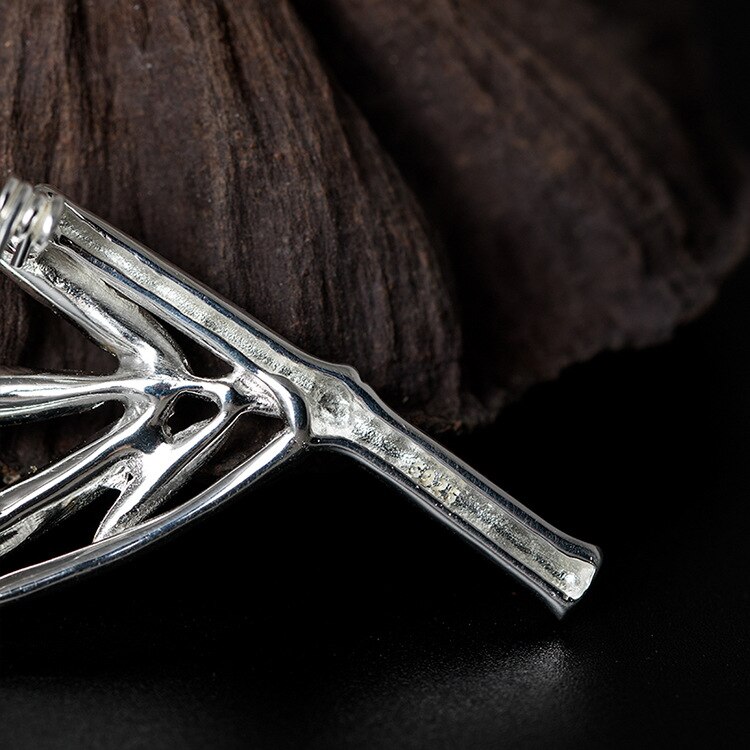 S925 Sterling Silber Pflaume Blüte zweig brosche farbe trennung intarsien perlen frauen kleidung zubehör Korsage