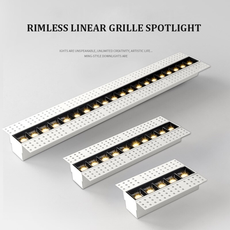 Foco de rejilla lineal sin marco LED, de iluminación principal, moderno, 5W, 10W, 20W, accesorio magnético de instalación integrada