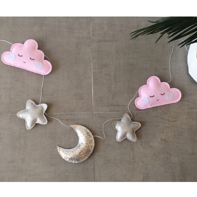 Nordic Cloud Baby Crib Kids Room Decoration Wall Tipi Hanging Toys Newborn Baby Crib Nursery Decor Party Babykamer Photo Props: Pink