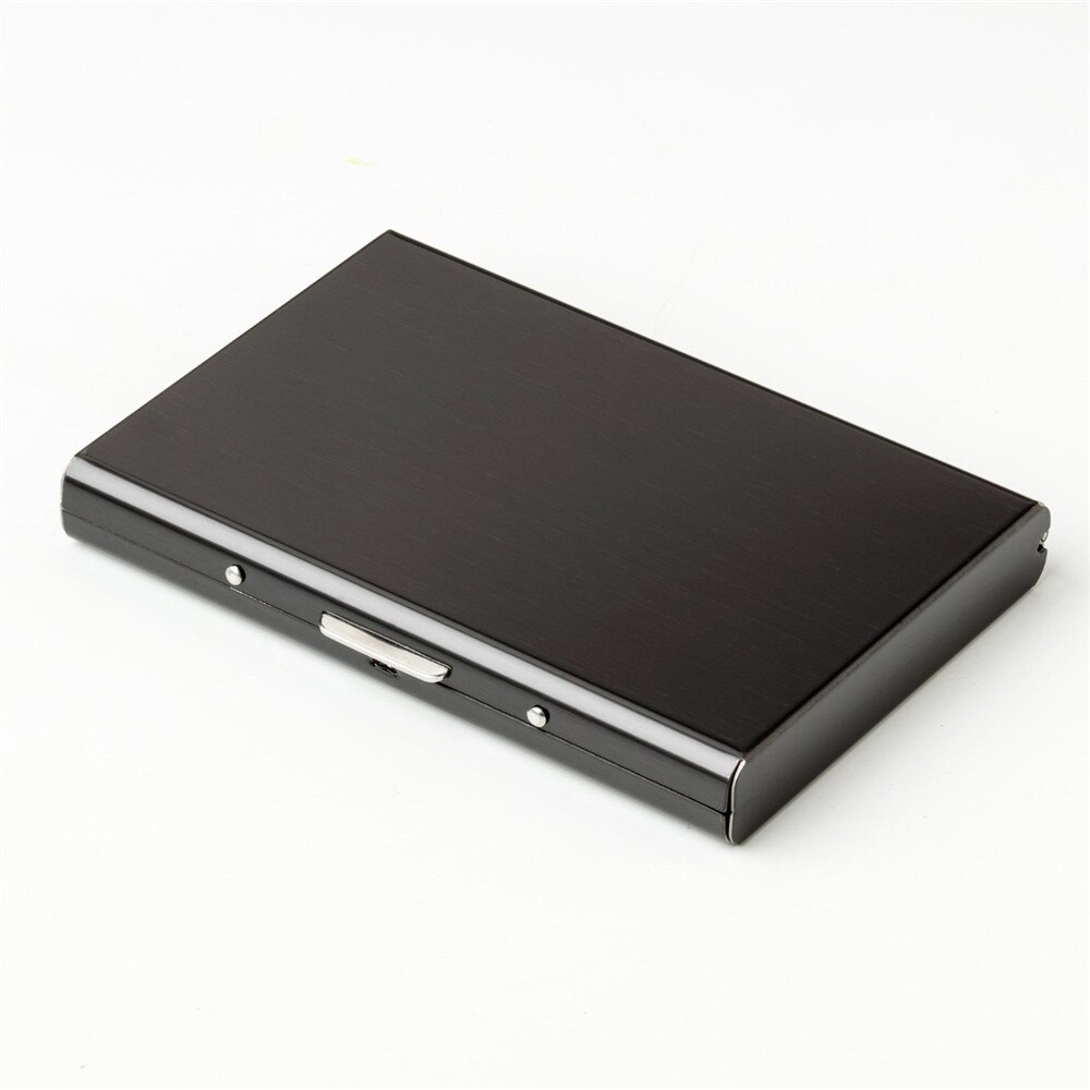 Black Metal RFID Blocking Wallet Anti-Scan Contactless Credit Card Holder Bank Card Protect Case Portable Purse for Card: Default Title