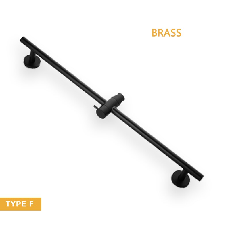 Matte Black Shower Sliding Bar Wall Mounted Shower Bar Adjustable Sliding Rail Set Stainless Steel and Brass Lifting Rod