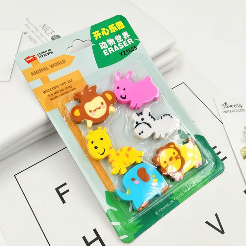 Kids Prijs Gum Set Cartoon Dier Gum Set voor School Kids Leraar Prijs Gum