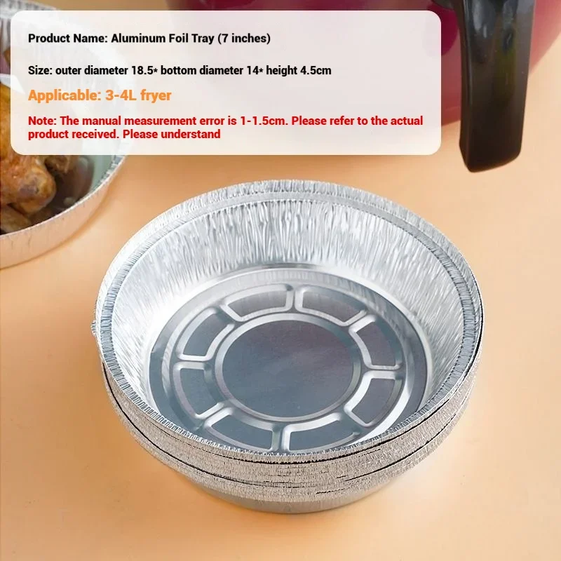 50/100 stuks oliebestendige aluminiumfolie bakjes voor airfryer, wegwerp papieren antiaanbak stoommandjes, keukenhulpmiddel, barbecue lekbak