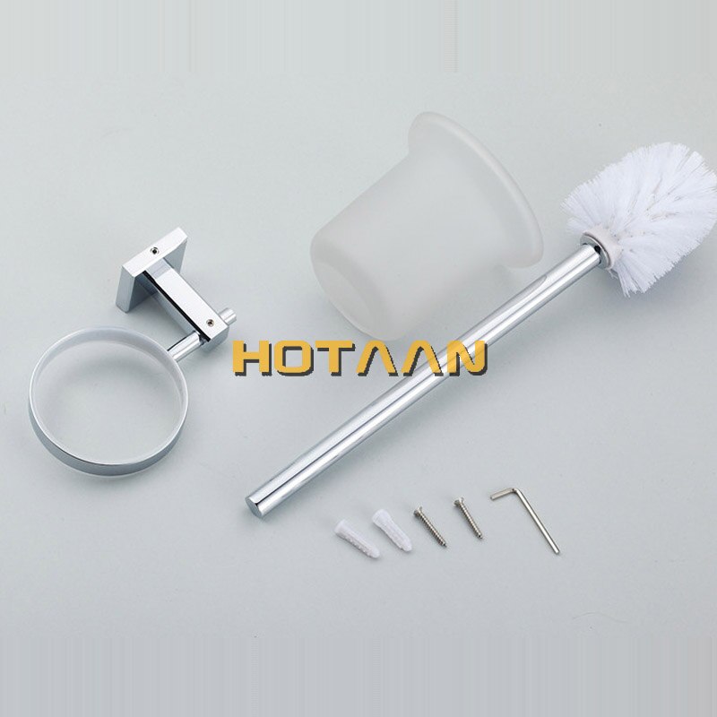 , Massief Messing Badkamer Accessoires Set, Toiletborstel Houder, Papier Houder, Badkamer Sets, chrome Kleur HT-811400-2