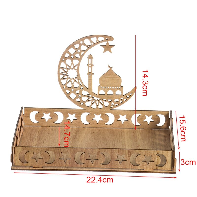 Moon Star Houten Ramadan Decoratie Voor Thuis Islamitische Moslim Party Decor Eid Mubarak Ramadan Kareem Voedsel Lade Eid Al adha: tray-D