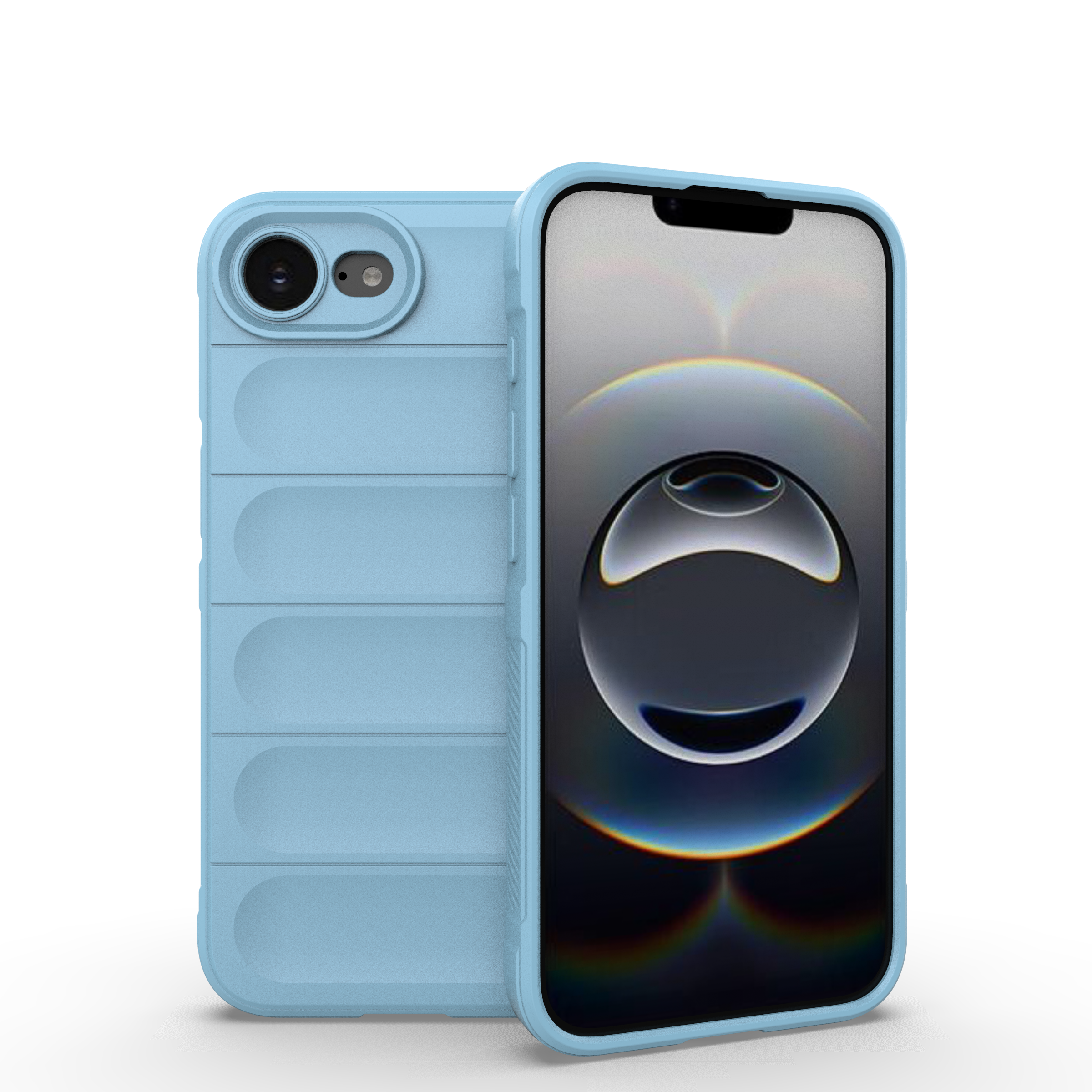 Funda para iPhone 16e Funda de teléfono de silicona suave a prueba de golpes Funda de teléfono para iPhone 16 e iPhone16e 2025 Funda protectora de lente: Azul