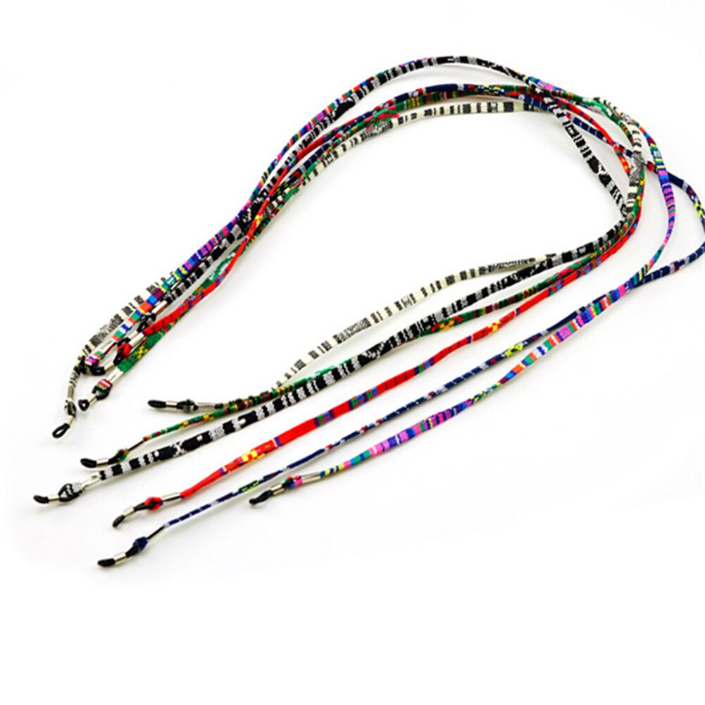 Lunettes de soleil en coton cordon de cou | Pratique, lunettes de soleil, cordon de fixation, sangle porte-lanière lunettes cordon ethnique haut de gamme, chaîne de lunettes