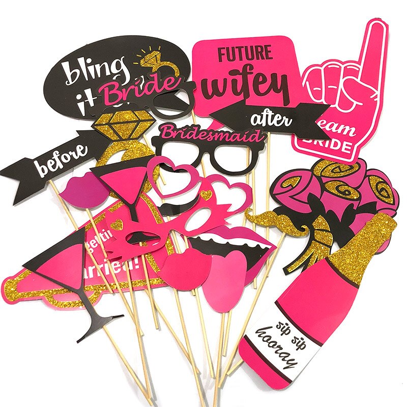 20pcs/set Wedding Party Decorations Photobooth Props Hen Party Photo Booth Props