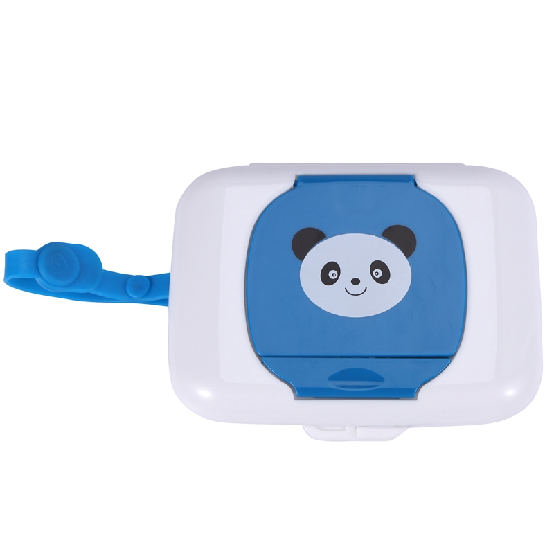 Boîte à Lingettes Humides Pour Bébé Filet - Distributeur Rechargeable Bleu Ciel Avec Bandeau à Broder 100G AMP1117B