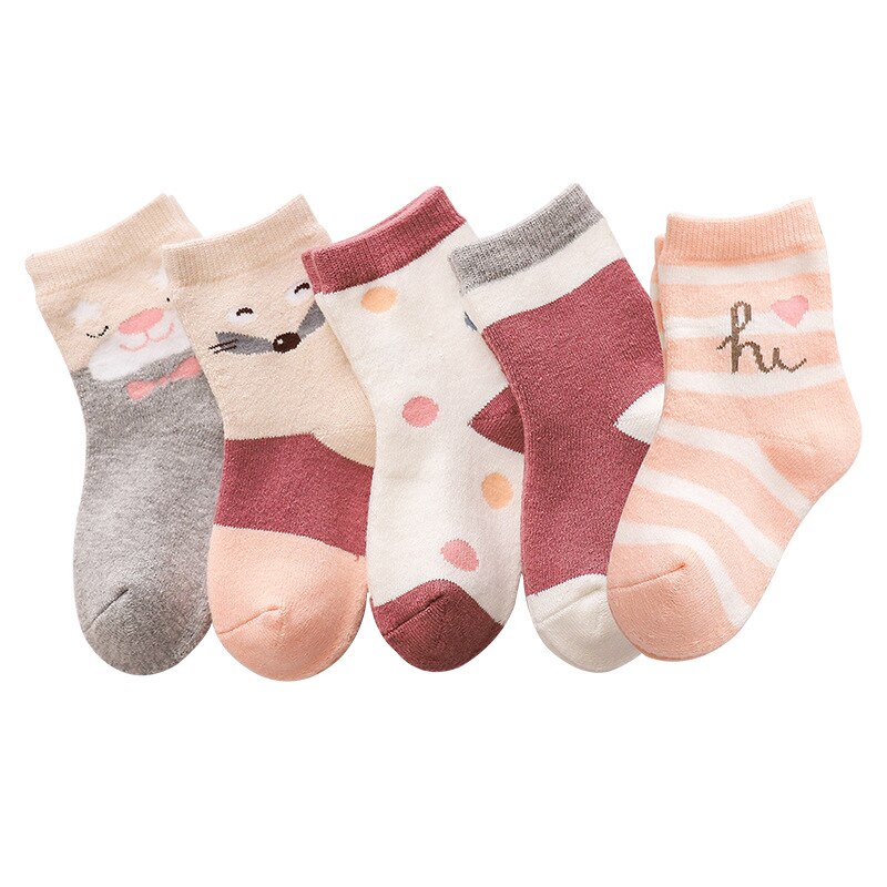 Calcetines gruesos de invierno con dibujos animados para niños y niñas, accesorios, calcetines cálidos informales, 0-12 años