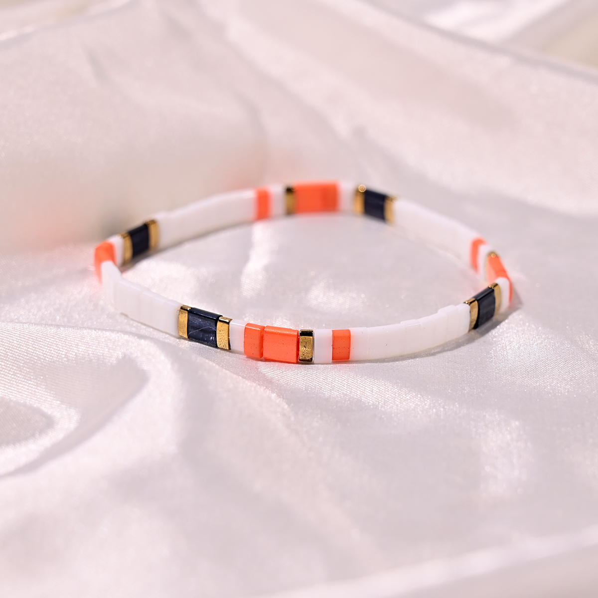 Tila contas pulseira para mulheres moda novo design hematita empilhável colorido charme pulseras femme jóias acessórios: Arma preta folheada