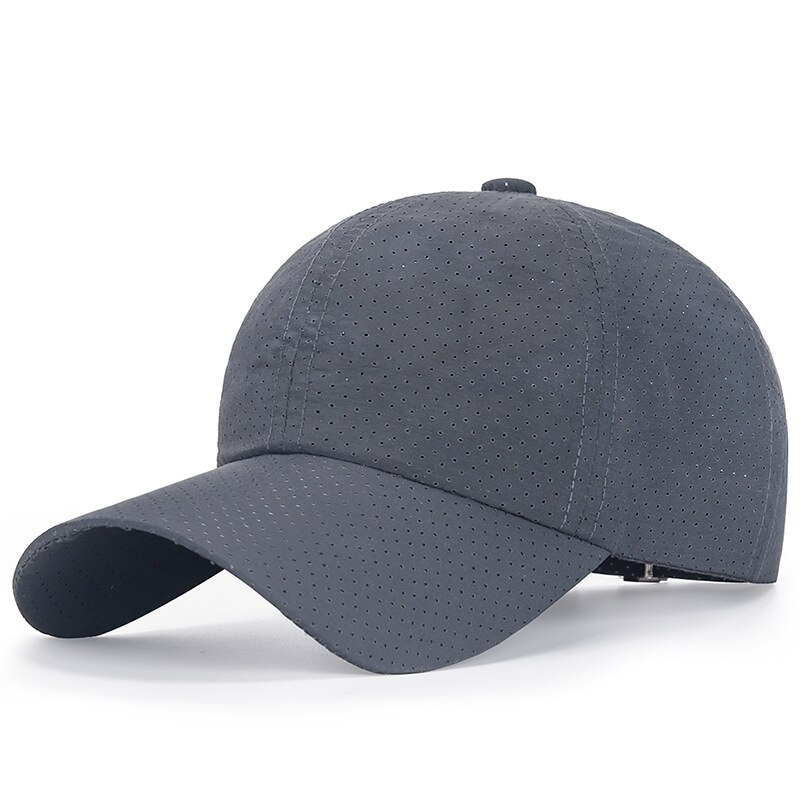 Cokk sommer baseball kasket hurtigtørrende sommerhatte til kvinder mænd unisex solskærm udendørs sport kasket åndbar snapback solhat: Grå
