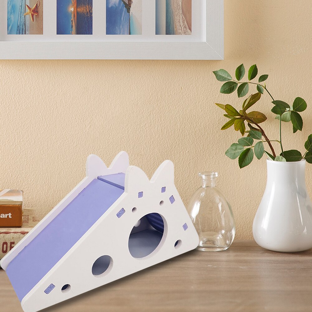 Assembled Hamster Slide Toy Exercise Toy Guinea Pig Funny Breathable Hamster House With Ladder Slide Nest Hamster Accessories